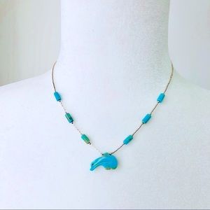 Liquid Silver Turquoise Pendant Necklace